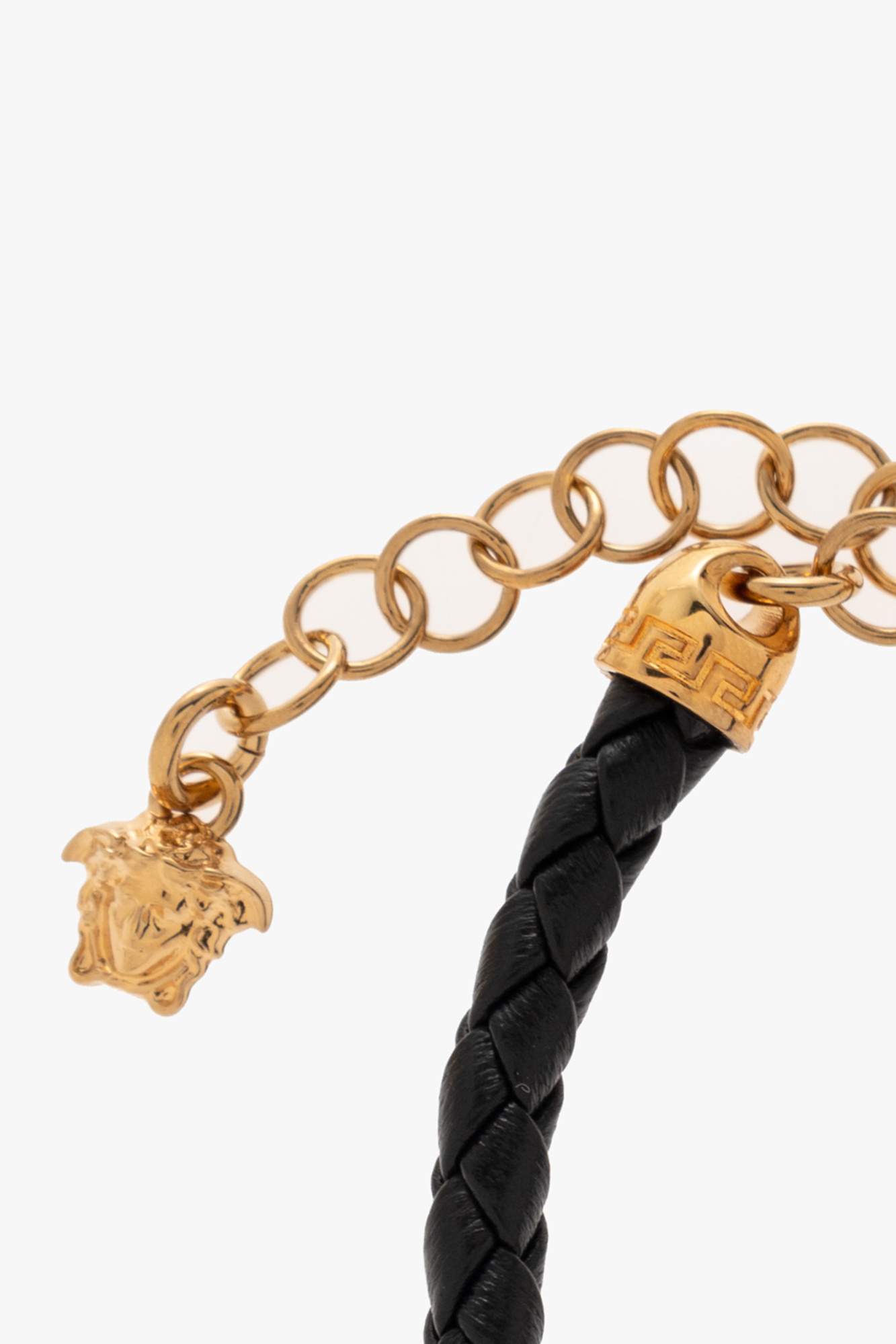 Braided leather charm hot sale bracelet versace